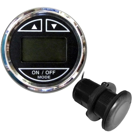 Perfectpitch 2in. Stainless Steel Bezel Depth Sounder with Thru-Hull Transducer - Chesapeake Black PE3451228